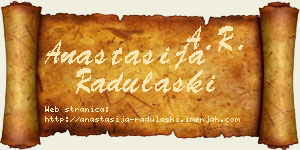 Anastasija Radulaški vizit kartica